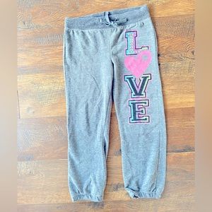 LIKE NEW grey Miss Majesty love joggers/sweatpants girls size 6X (L)
